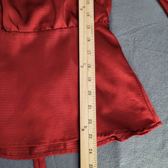 PROLOGUE Womens XS Baby Doll Wrap Blouse Red - Picture 5 of 10